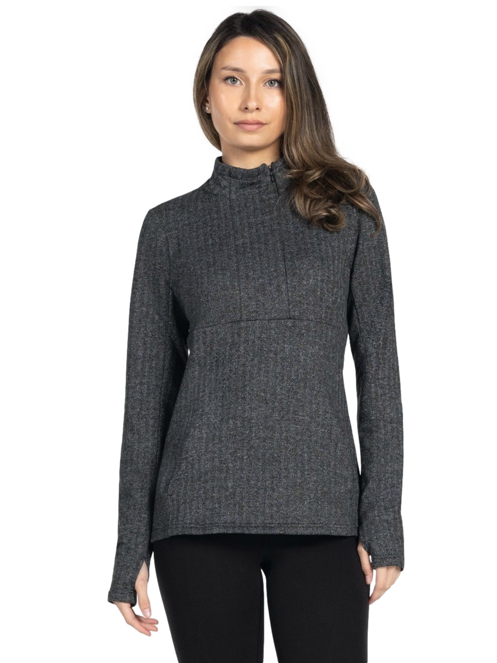 Kyodan grey tweed motif top